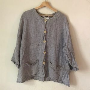 FLAX Vintage linen tunic / jacket  / Sz Lg